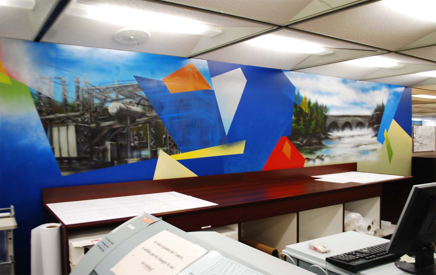 murale graffit pour la firme d'ingénierie BPR