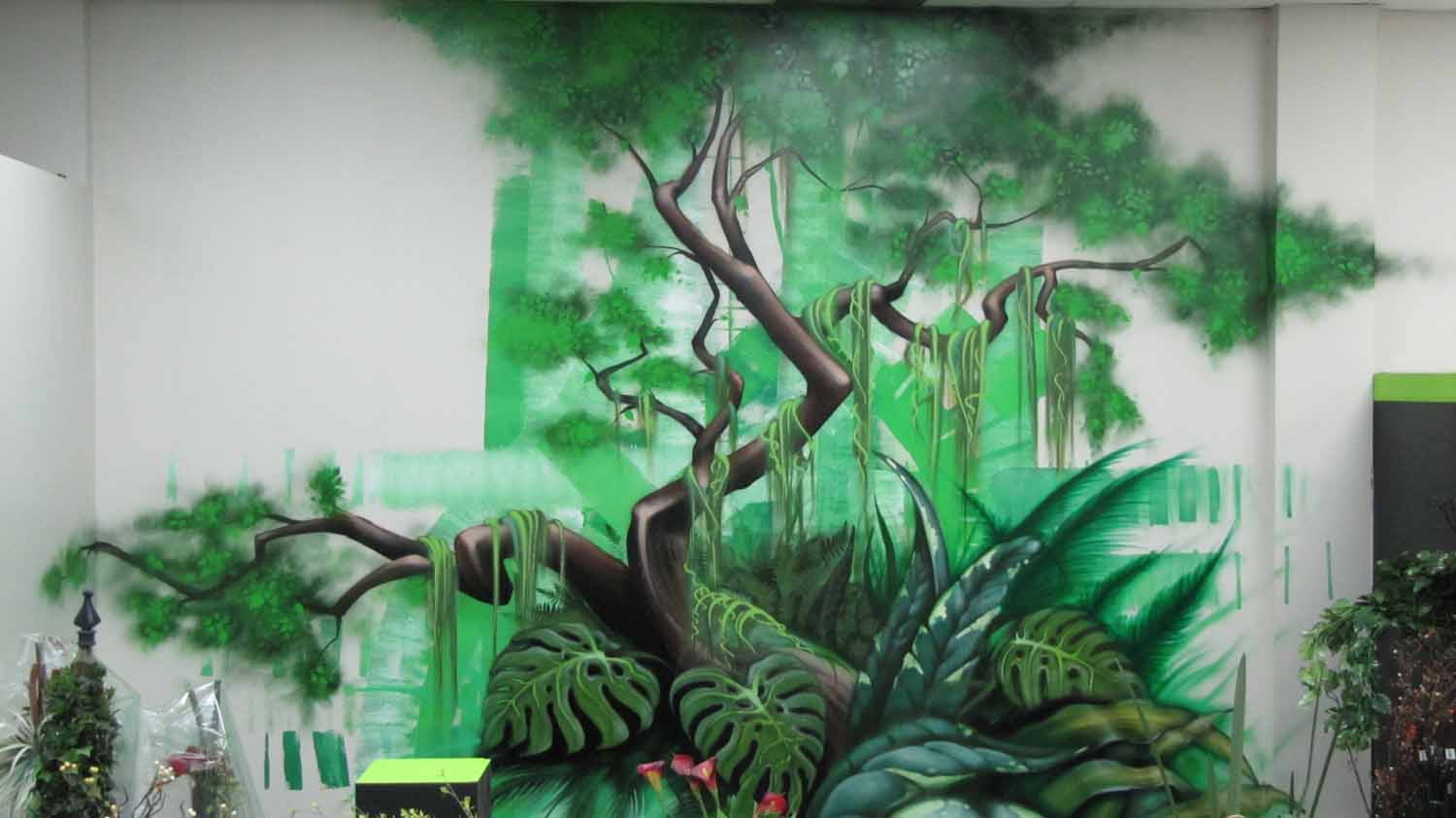 murale café-graffiti la muse fleuriste